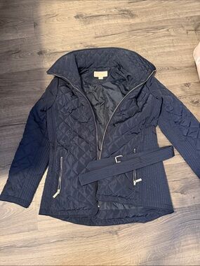 Michael kors Quilted Belted Women's Jacket - Navy